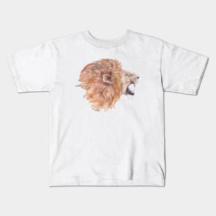 Roaring Watercolor Lion Kids T-Shirt